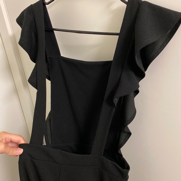 Black Ruffle Jumpsuits - Picture 3 of 4